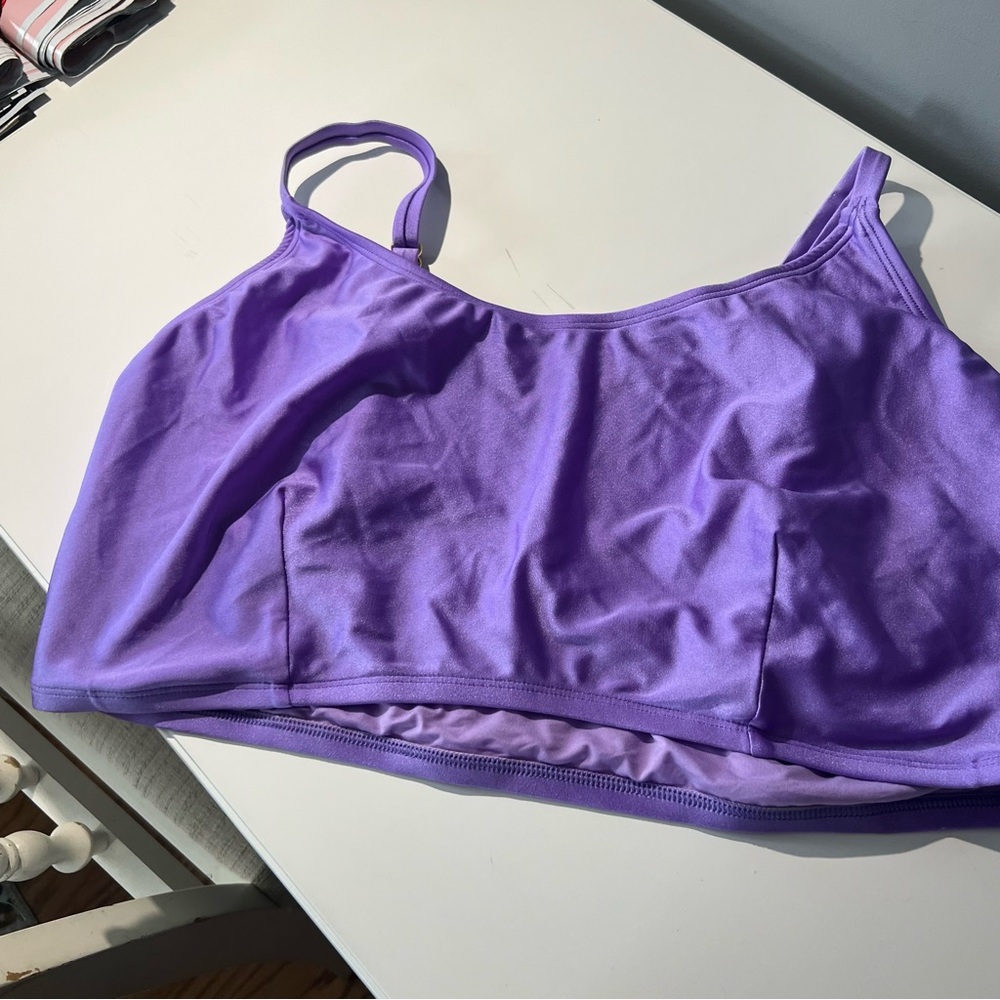 Curvy Beach Cyber Lavender Scoop Bikini Top